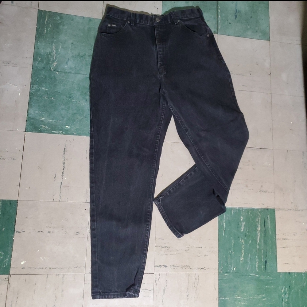 Vintage Black Lee High Rise Mom Jeans Size 14